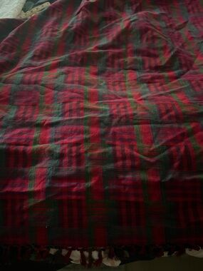💙April Cornell vintage plaid tablecloth